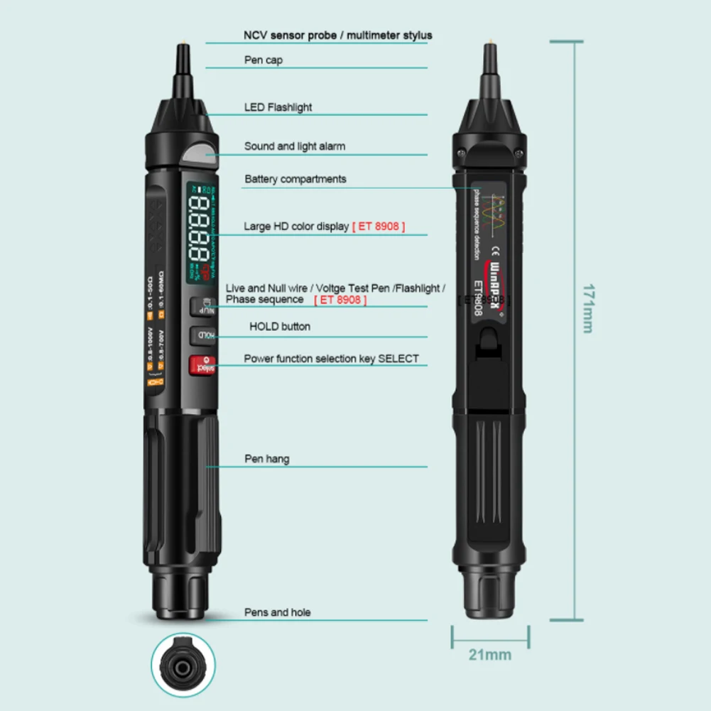 

kkm99/kkm100 Digital Multimeter Large Screen High Definition 1Hz~10MHz Mini Portable Intelligent AC/DC Multimeter Tester