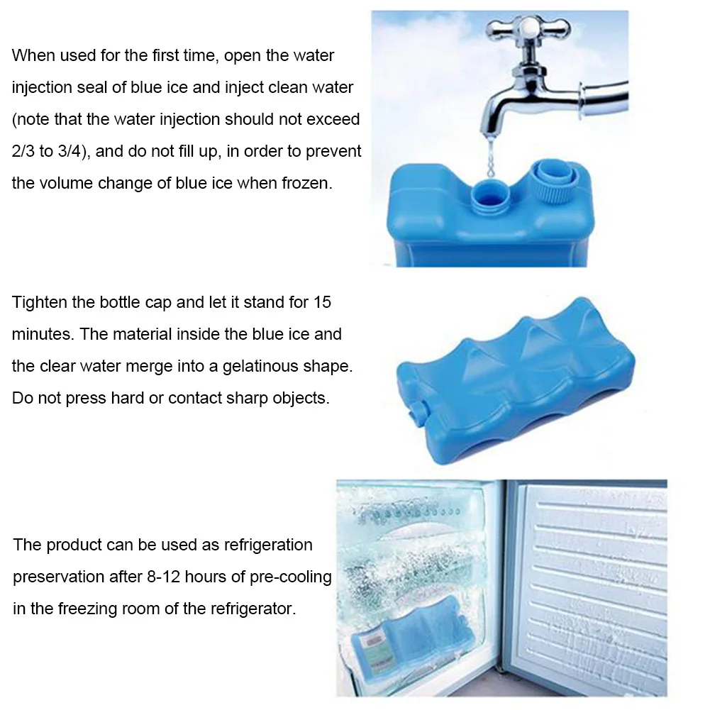 Reusable Freezer Breast Milk Ice Block Brick Travel Picnic Lunch Cooler Pack