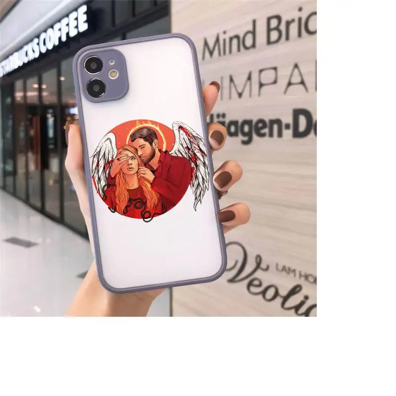 

American TV Degenerate angel Lucifer white Phone Cases Matte Transparent for iPhone 7 8 11 12 s mini pro X XS XR MAX Plus cover