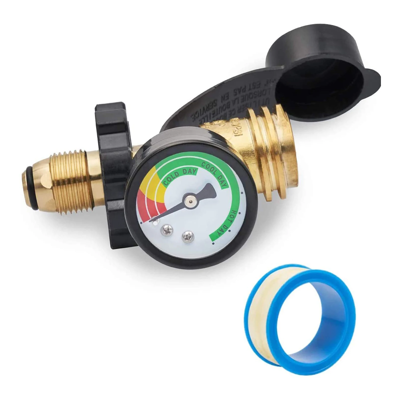 

Propane Gauge POL Connection Accurate Propane Meter solid brass structure withstand wind rain scratches dents and corrosion