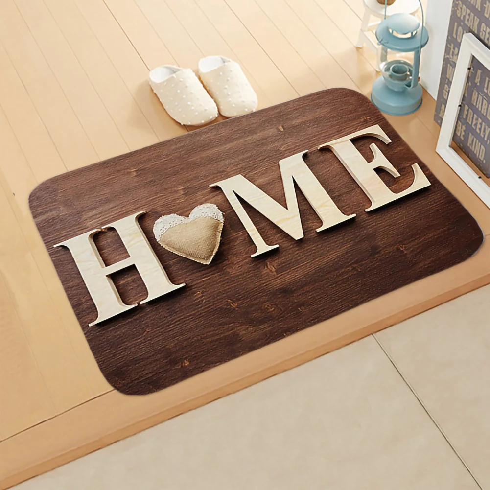 

Home Letter Print Doormats Rectangle Non-Slip Door Mat Bedroom Kitchen Entrance Print Floor Mat Doormats Floor Decorate