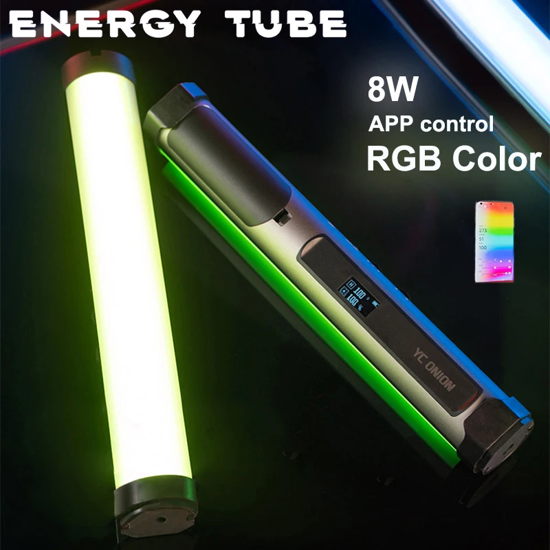 

YC Onion Handheld RGB Tube LED Light Stick 3200K-6200K 8W APP Control Photography Photo Studio Stick Soft Light Video Shooting