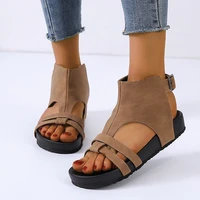 womens sandals 2020 new summer fashion sandals for women all match flat hollow buckle sandals lady women shoes plus size 35 43