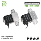 ZRDR аквариум Co2 электромагнитный клапан регулятора 110V-220V низшее Температура Co2 аквариума Электрический магнитный клапан ЕС и США DC12V