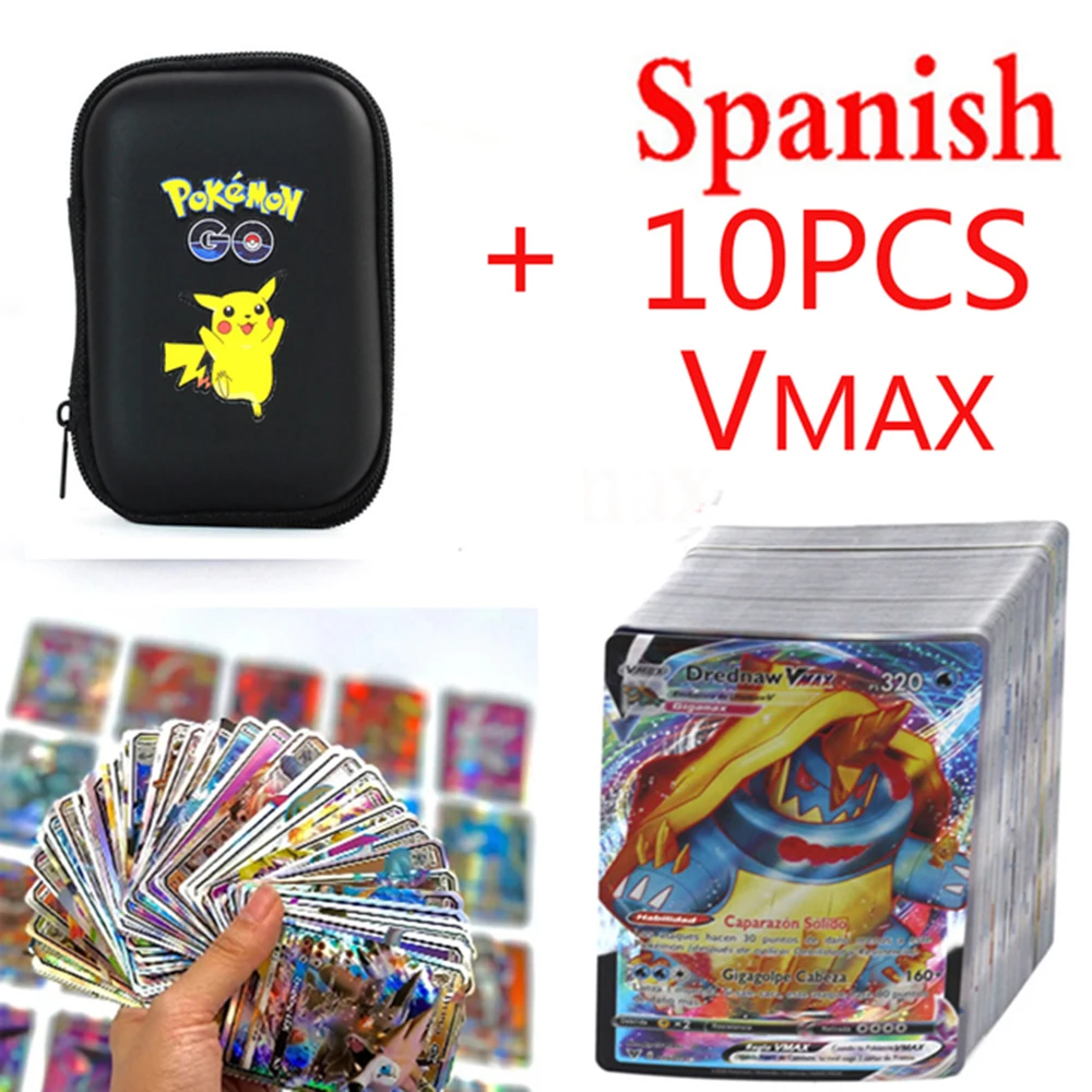 Аниме 42 шт. испанские Карты Покемон железная металлическая коробка TAKARA TOMY