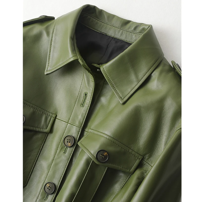 Модная куртка из натуральной кожи 2020 осенняя новинка Женское пальто настоящей