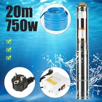 v750w deep well pump with switch box submersible pump garden home agricultural irrigation bore hole eu water pump