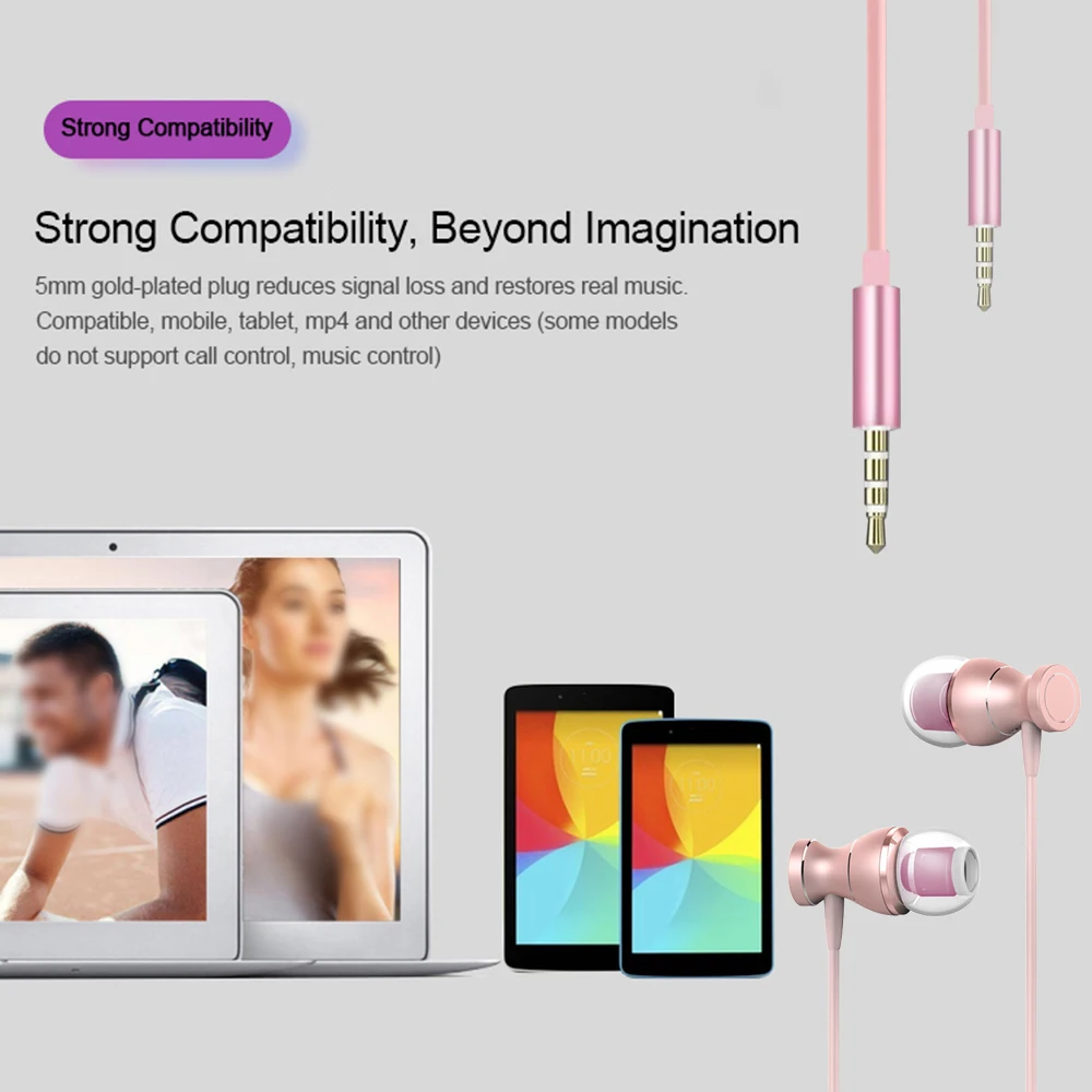 In Ear Наушники четкость стерео гарнитура с микрофоном Металлические Магнитные