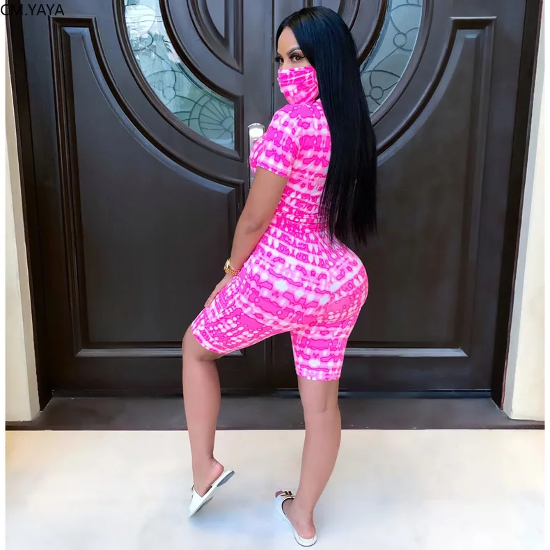 Женская футболка с коротким рукавом CM.YAYA Топ до колена шорты брюки джоггеры