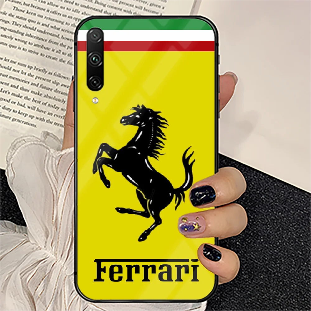 

Supercar Sporting Car Ferrari Phone Tempered Glass Case Cover For huawei honor 7 8 9 10 20 A X S lite i pro Painting Luxury Etui