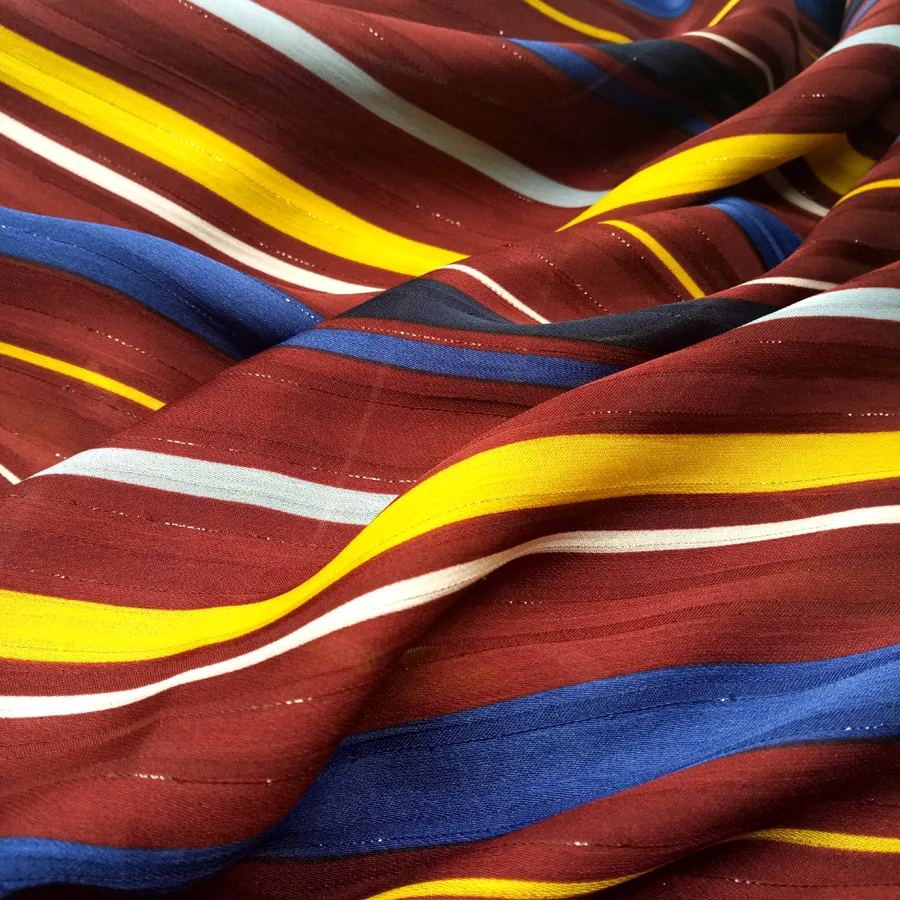 Платье из жаккардовой ткани шифоновая шелковистая полоски 2 тон принтованная