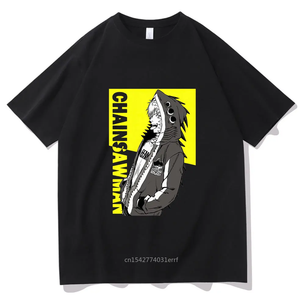 

Anime Chainsaw T-shirt Fashion Cartoon Tees Tops Shrink-proof Tshirt Daily Black Casual Short Sleeve
