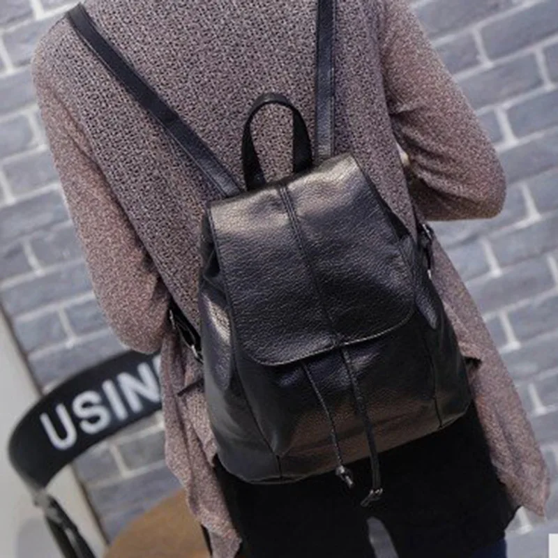 Женский рюкзак из мягкой искусственной кожи Простой Школьный для студентов