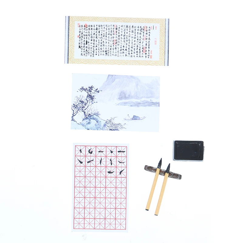 

1 Набор «сделай сам» для миниатюрный Readroom мебельная фурнитура щетка Inkstone для маленьких кукол в миниатюре учебные принадлежности ~