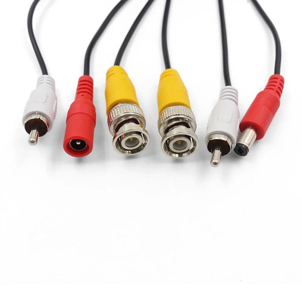 

2Pcs/Lot AHD Surveillance CCTV Camera BNC Coaxial Video Cable Audio Power 3 in 1 BNC RCA DC Cord Cables 5/10/15/20/30/40/50M