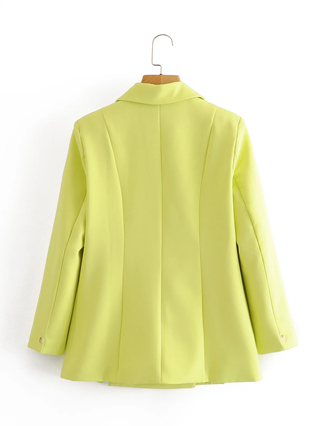 

2020 Spring Summer New Simple Fashionable Urban yellow Suit Jacket zaraing-style za vadiming sheining women suit jacket Dft27601