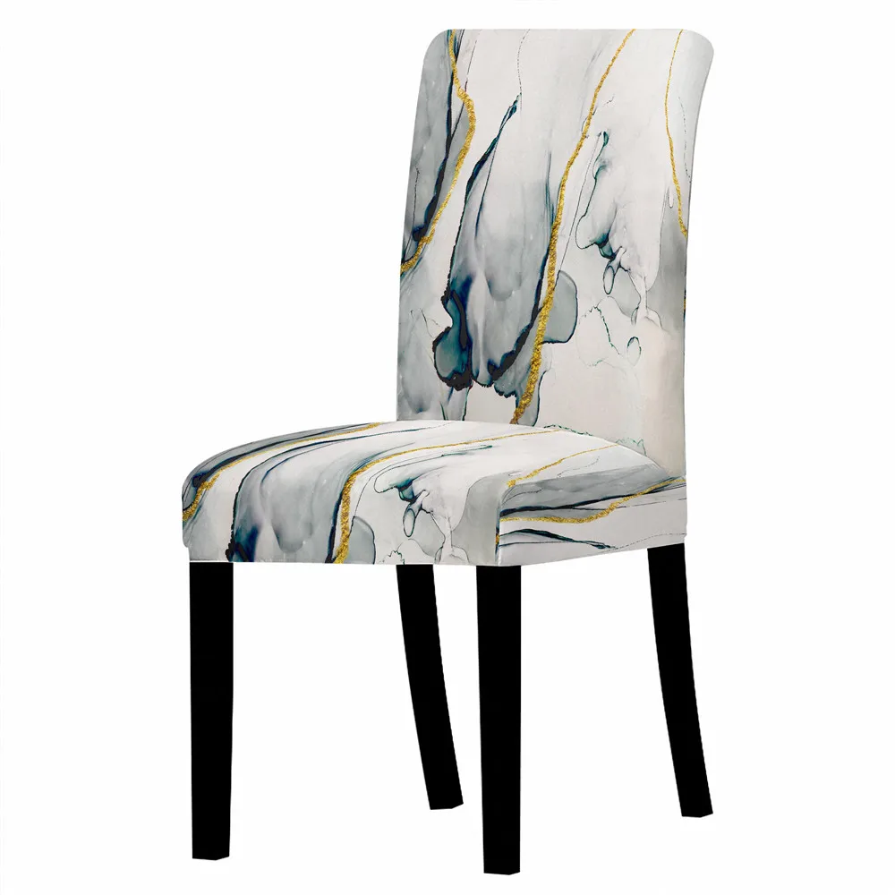 Разноцветный мраморный чехол на стул чехлы спинку стола обеденного стула