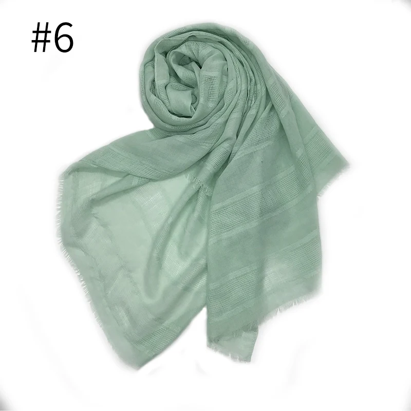 Number 6 colors Модные импортные товары, хлопковое белье сплошной цвет, дизайнерский шарф с кисточками, высокое качество, модная и великолепная бандана, Женский хиджаб - Цвет: Number 6 colors