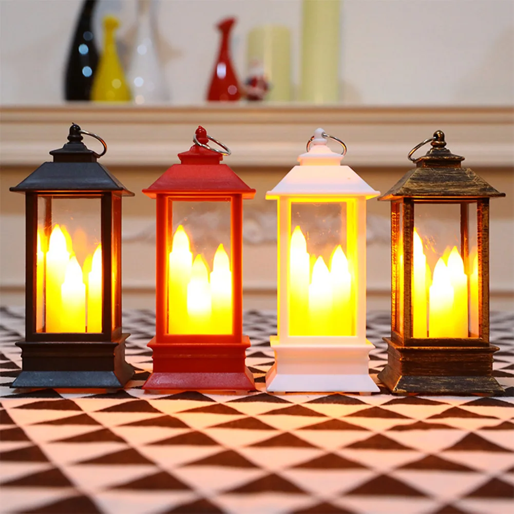 

Christmas Simulation Candles Lamps LED Electric Light New Year Party Desktop Ornaments Hanging Lantern for Home Shop Prop