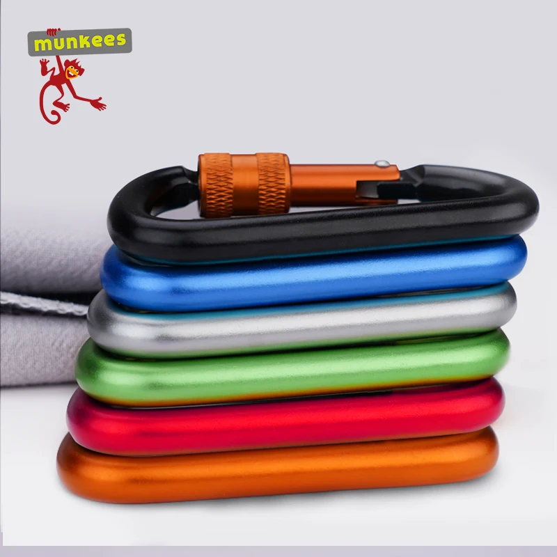 2 шт./упаковка D-образный карабин с замком для ключей