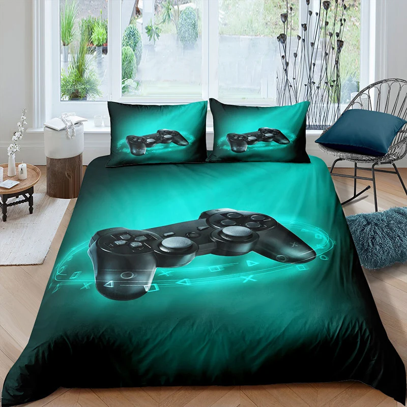

3D Gamepad Bedding Set Queen Size Duvet Cover Creative Black Comforter Bed Cover Set Housse De Couette Bedclothes King Size