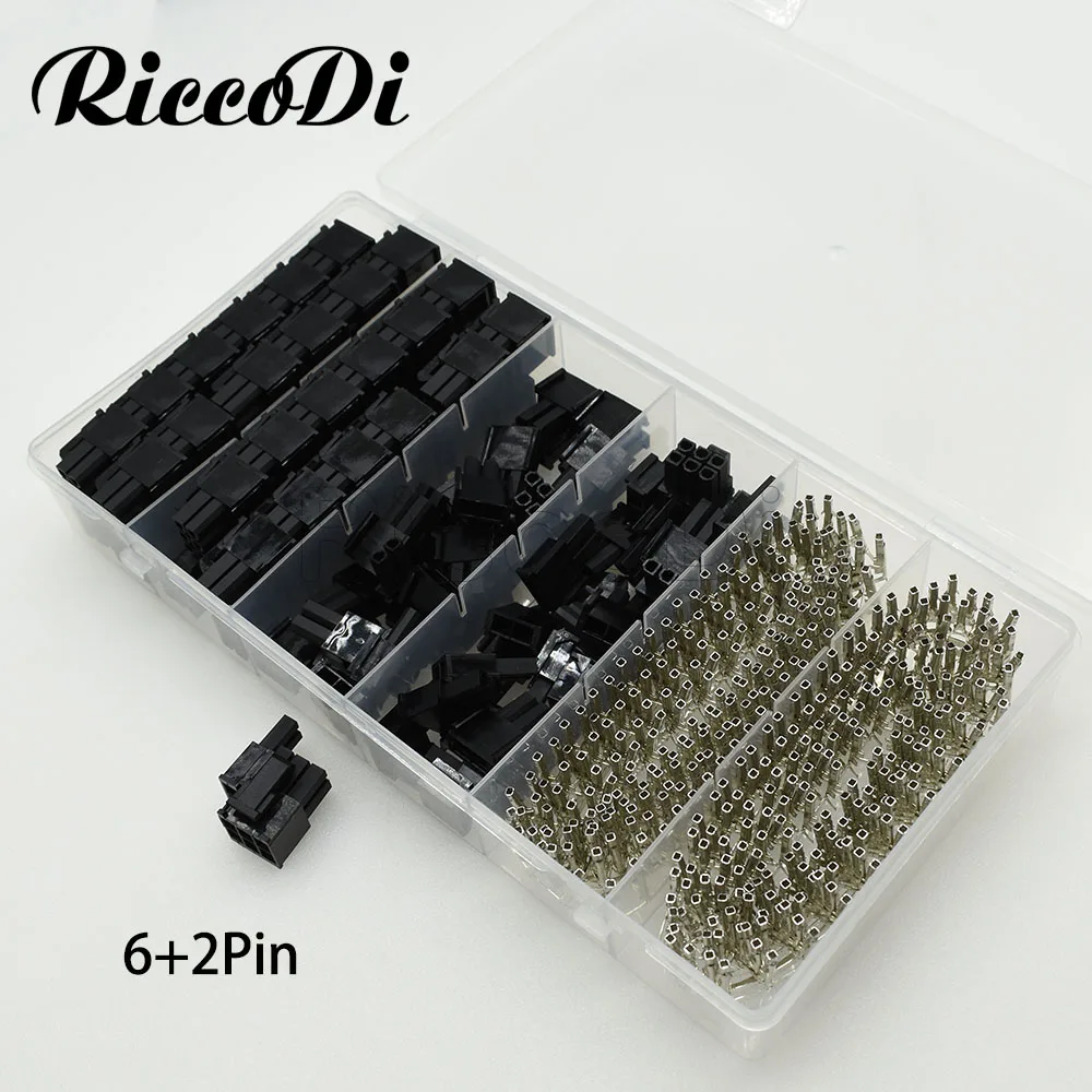 400 шт. 5557 черные красные прозрачные обжимные гнездовые разъемы 8 контактов 6 PCIE EPS