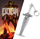 Брелок для ключей Game Doom Eternal, тигель, клинок, меч, титановый класс, модель оружия, подвеска для мужчин, крутые брелоки, ювелирные изделия