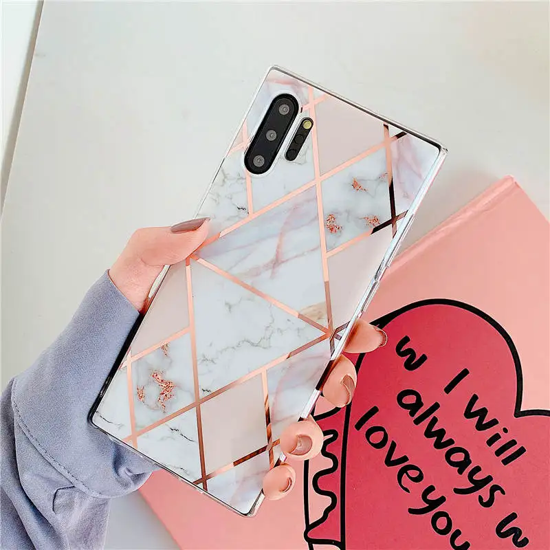 Plating Marble Phone Case For Samsung Galaxy Note 10 9 8 S9 S8 S10 Plus S10E S7 Edge A10 A10S A20 A20S A30 A50 A70 A90 5G Cover