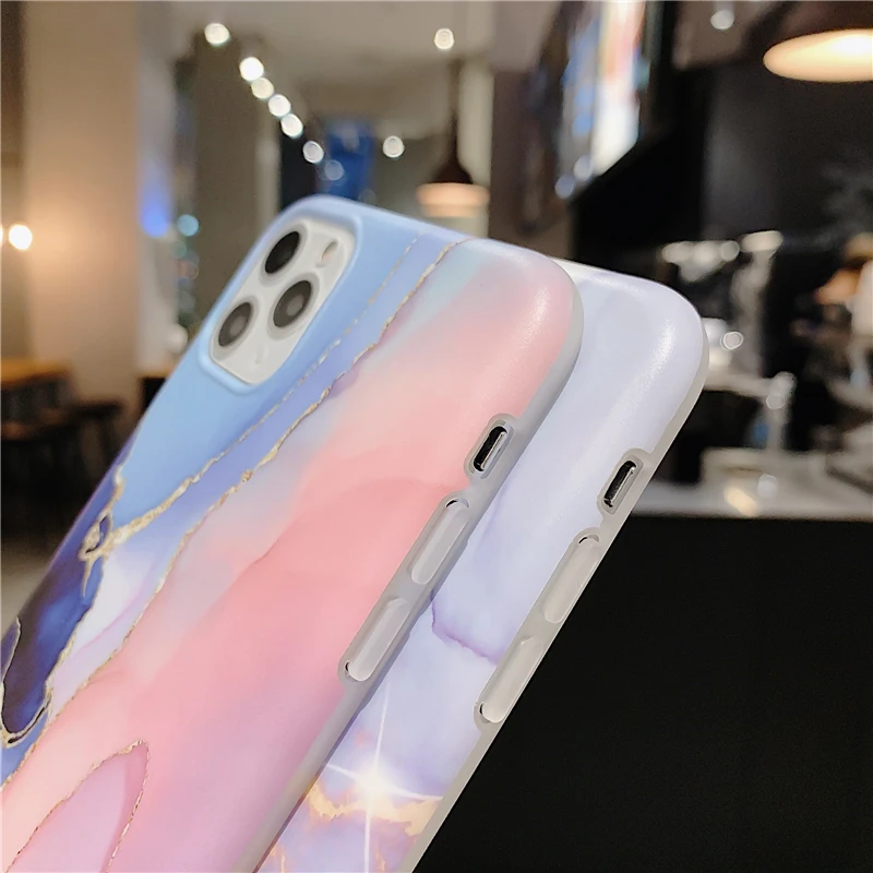 Роскошный чехол для телефона с агатом и мрамором iPhone 12 Mini 11Pro Max XS XR X 7 8 Plus SE 2020