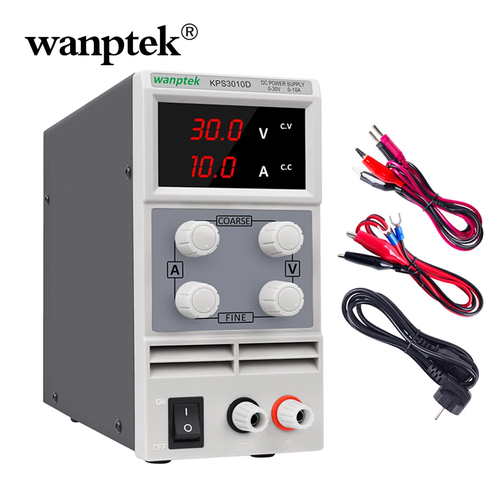Wanptek 3/4 цифр скамья лаборатория точность регулируемый источник питания DC 30V10A 120V 3A поддержка AC 110 V-230 V k3010d стабилизатор тока