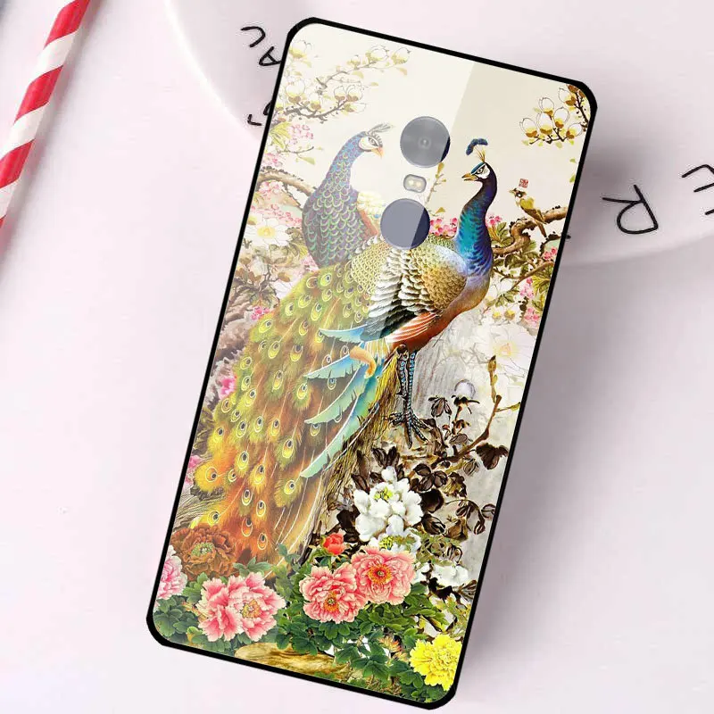 Tempered Glass Phone Cases for Xiaomi Redmi Note 4 4X 5A 5S 6X 7 7A 8 8A 9 SE A1 A2 Lite Plus Shell Bags Beautiful peacock | Мобильные