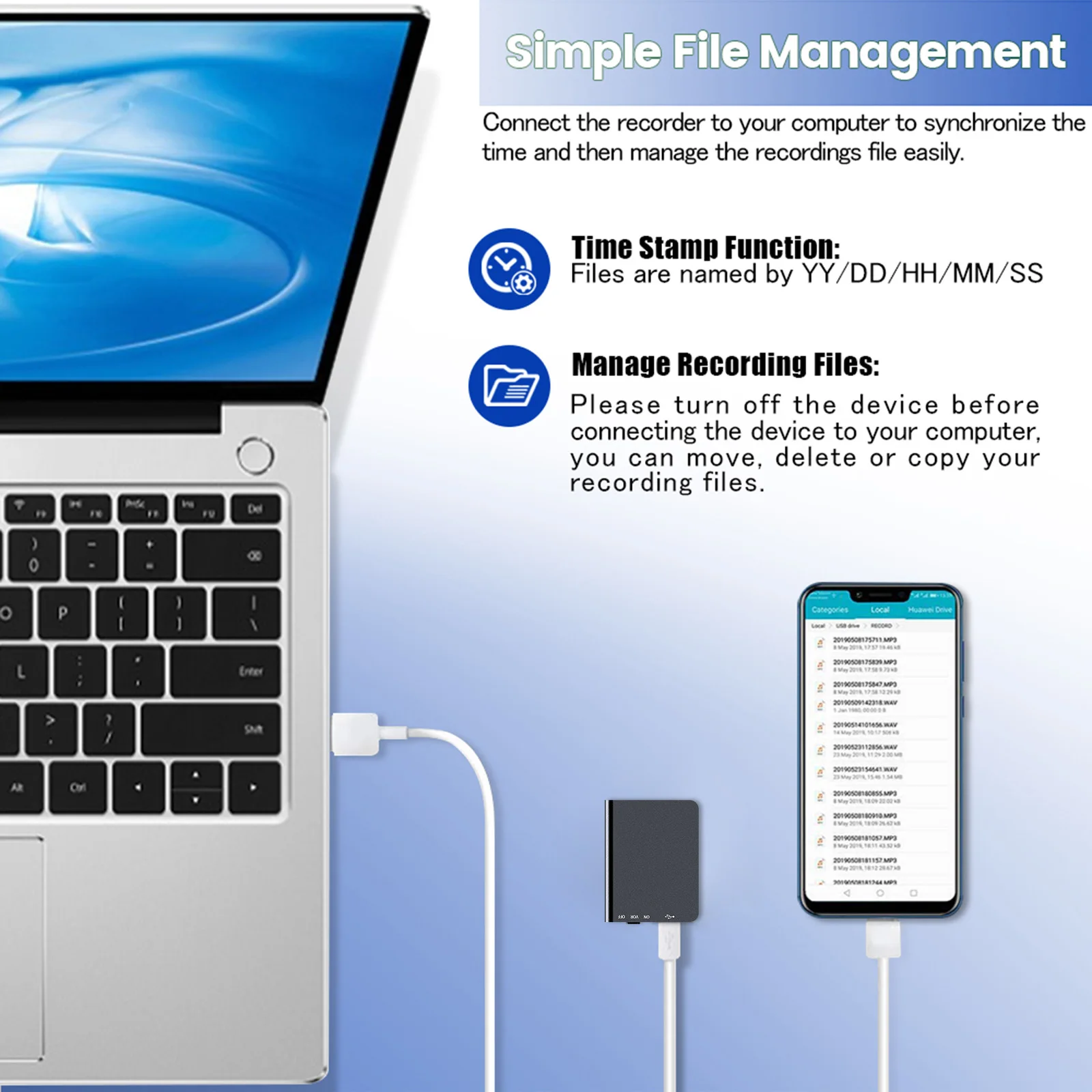 Миниатюрный диктофон mp3-плеер с USB-зарядкой звукозаписывающее устройство