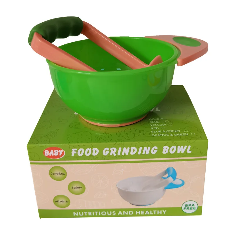 Baby Food Grinding Bowl Fruit Vegetable Supplementary Tool Grinding Bowl and Grinding Stick Set