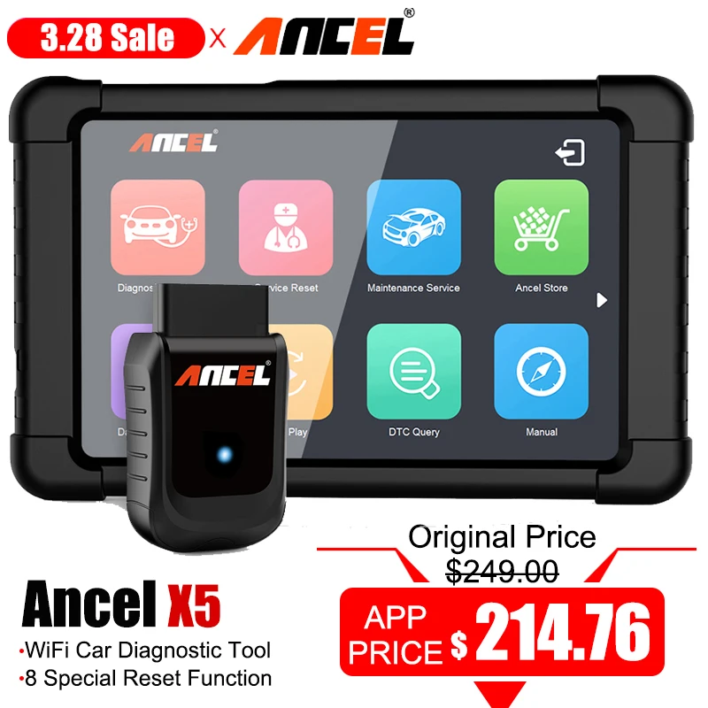 Ancel X5 OBD2 диагностический инструмент WiFi Автомобильный сканер OBD полная система