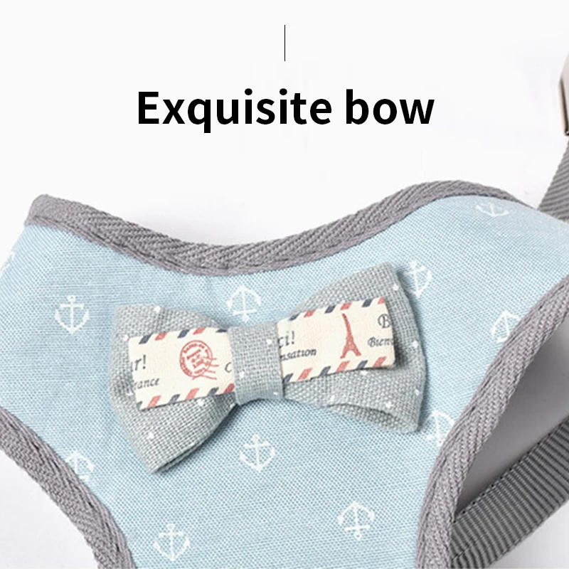 Воздухопроницаемая сетчатая шлейка и поводок для маленьких собак кошек жилет