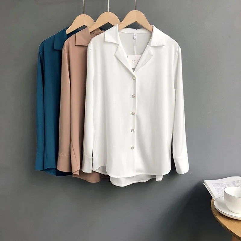 

Shirts Women Long Sleeve Spring Fall Korean Harajuku Japanese Feminino Top Casual Work Wear Loose Francais Elegant Sexy Blouses
