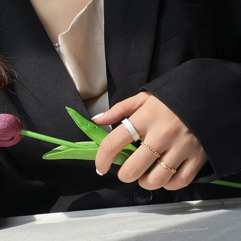 

Minimalism Design Gold Color Round Geometric Finger Rings Set for Women 2021 Classic Circle Open Ring Joint Ring Female Jewelry
