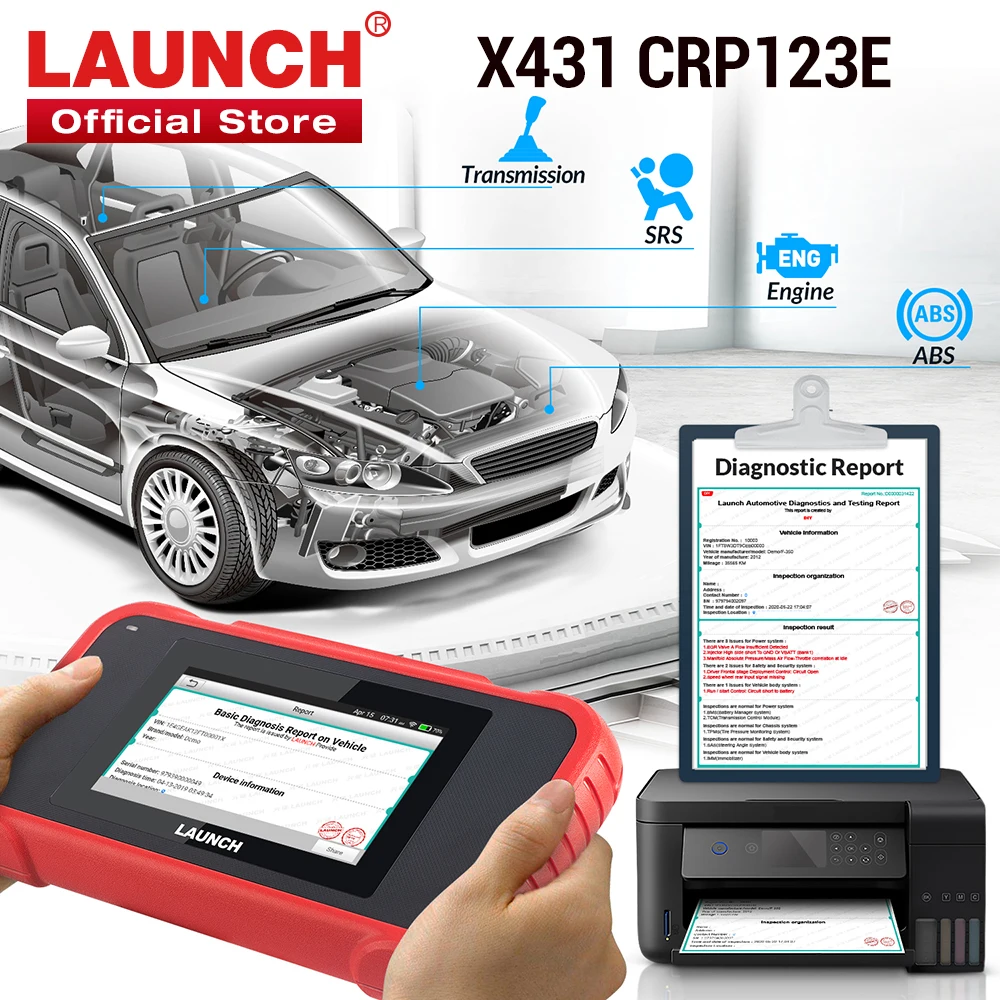Считыватель кодов LAUNCH X431 CRP123E диагностический сканер для Авто OBD OBD2 ENG ABS подушки