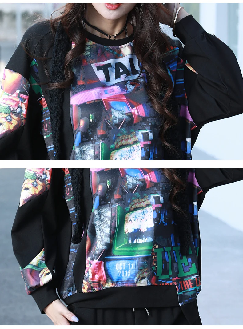 

Two Piece Set Women Sweat Suits Korean Fashion Loose Tracksuit Sportswear Lounge Sweatsuits Female Outfits Joggers Co Ord 2 Pcs