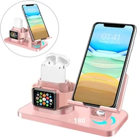 multifunctional three in one wireless charging desktop mobile phone holder charging stand compatible with iwatch series 6543
