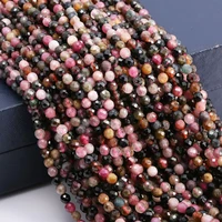 natural stone beads section tourmaline round punch loose beads for jewelry making diy necklace bracelet earrings accessory