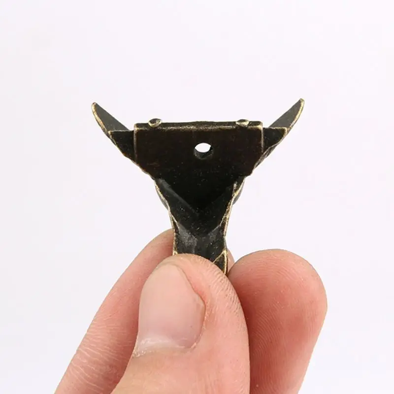 

4Pcs Antique Bronze Angel Gift Box Wood Case Corner Protector Furniture Decor