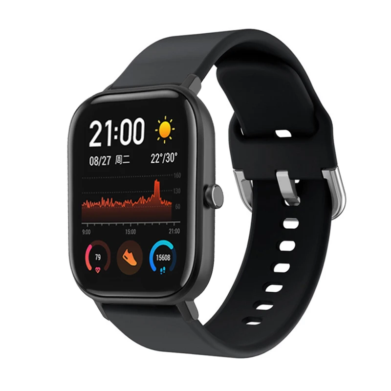 Силиконовый спортивный ремешок для наручных часов Xiaomi Huami Amazfit GTS/GTR 42 мм/Bip Lite