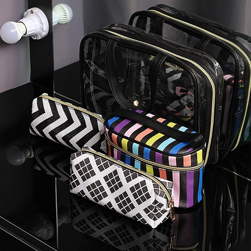 

black glitter unique lip fabric cosmetic bag makeup custom