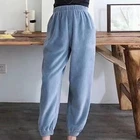 Пижамные штаны для мужчин и женщин, бархатные штаны кораллового цвета, Фланелевые домашние теплые штаны, плотные свободные бархатные домашние штаны, большие размеры, Осень-зима