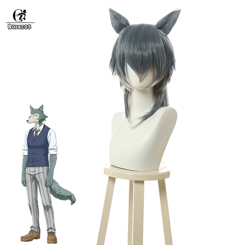 Волосы для косплея ROLECOS Beastars Legoshi волосы серого волка головные уборы с ушками