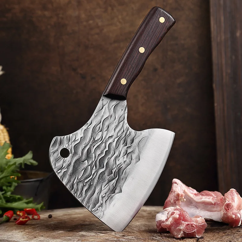 

Forging Sharp Axe Kitchen Bone chopping knife Camping Survival Axe Knife Stainless Steel Tomahawk Outdoor Tools Hunting Hammered