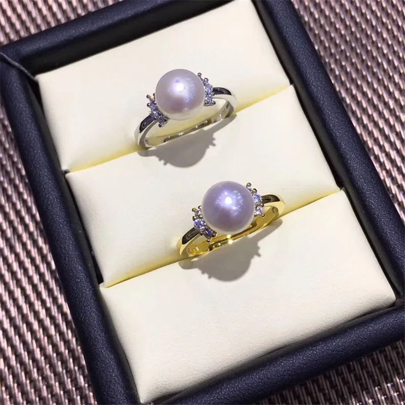 Кольцо с жемчугом и покрытием из настоящего серебра 925 пробы|Ювелирная фурнитура