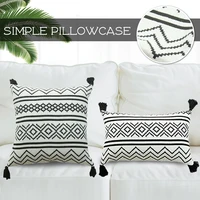 tassels decorative geometric patterns cushion cover modern pillow case covers handmade home decoration pillowcase for sofa bed
