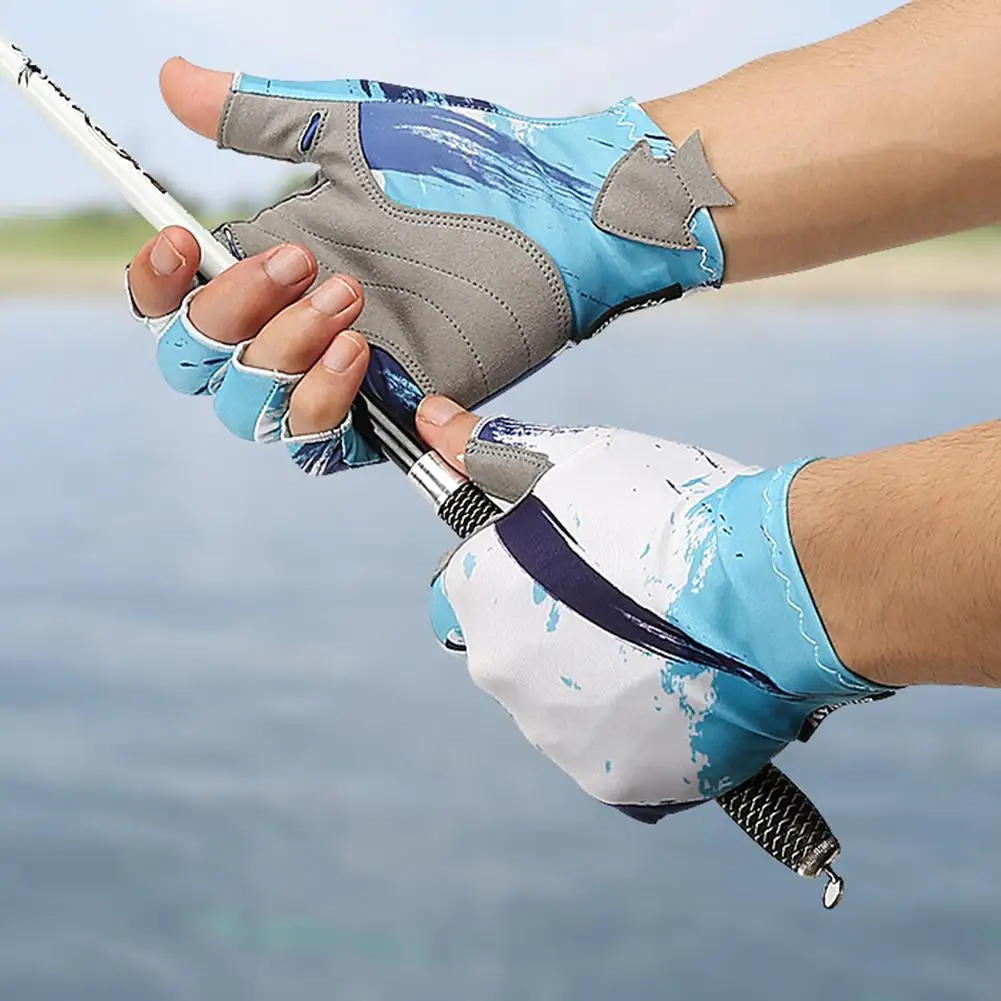 

Sport Gloves Men Women Outdoor Hiking Fishing Gloves Breathable Wear-resistant Nonslip Fingerless Glove Summer Sunscreen